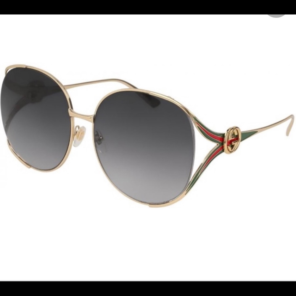 Gucci - Ladies' Red/Green/Gold Metal Sunglasses